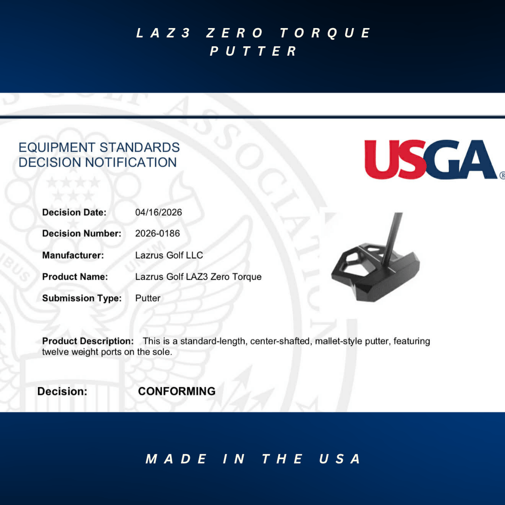 LAZRUS Golf LAZ3 Zero Torque Mallet Putter (365g Head)